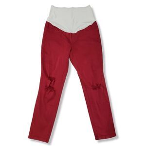 Angel Kiss Maternity Jeans Size Large Skinny Jeans Stretch Distressed Destroyed